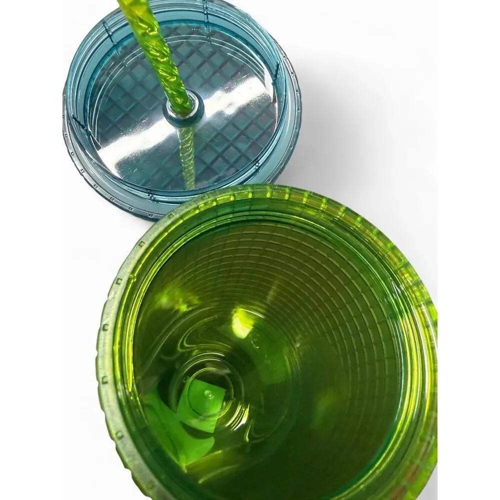 Starbucks Winter 2022 Green / Yellow / Blue Studded Grid 24oz‎ Venti Tumbler Cup